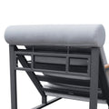 Recliner Patio Chair With Cushions And Ottoman,Waterproof Fabric Soft Cushions With Aluminium Frame Yes Complete Patio Set White Gray Seats 2 Rust Resistant Frame Fade Resistant Cushion Garden & Outdoor Casual Complete Patio Sets Aluminium Aluminium