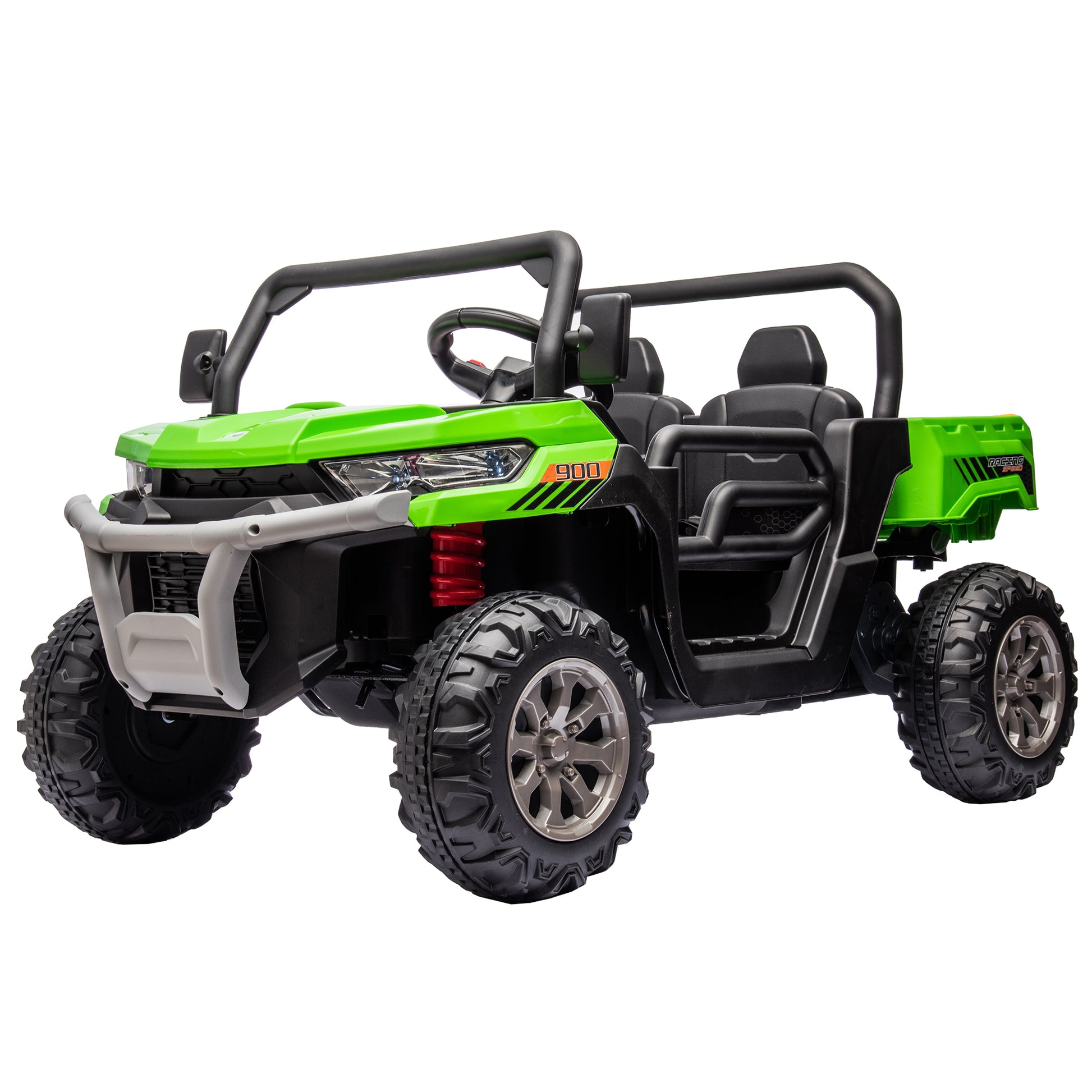 24V Ride On Truck 2 Seater Ride On Utv With 2X200W Motor Ride On Dump Truck With Dump Bed Shovel Ride On Car With Remote Control Electric Vehicle With Non Slip Tyre For Boys Girls Green Plastic