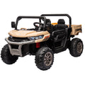 24V Ride On Truck 2 Seater Ride On Utv With 2X200W Motor Ride On Dump Truck With Dump Bed Shovel Ride On Car With Remote Control Electric Vehicle With Non Slip Tyre For Boys Girls Yellow Plastic