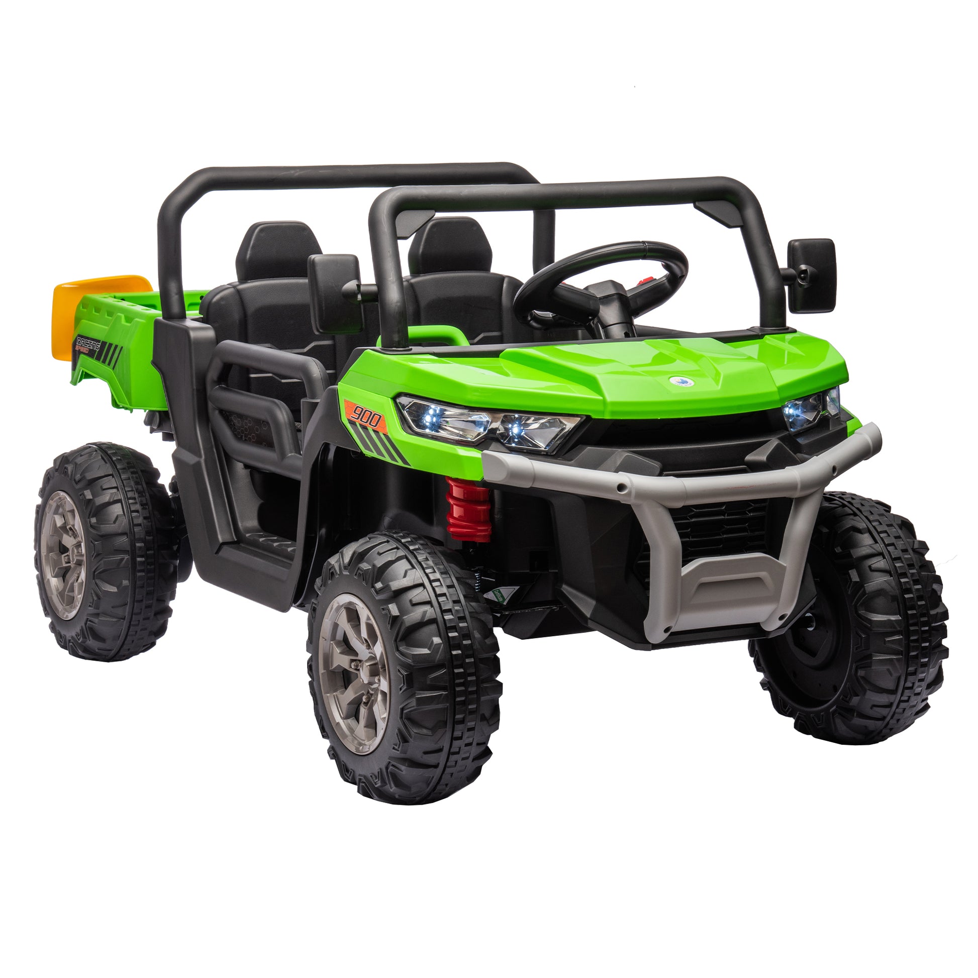 24V Ride On Truck 2 Seater Ride On Utv With 2X200W Motor Ride On Dump Truck With Dump Bed Shovel Ride On Car With Remote Control Electric Vehicle With Non Slip Tyre For Boys Girls Green Plastic