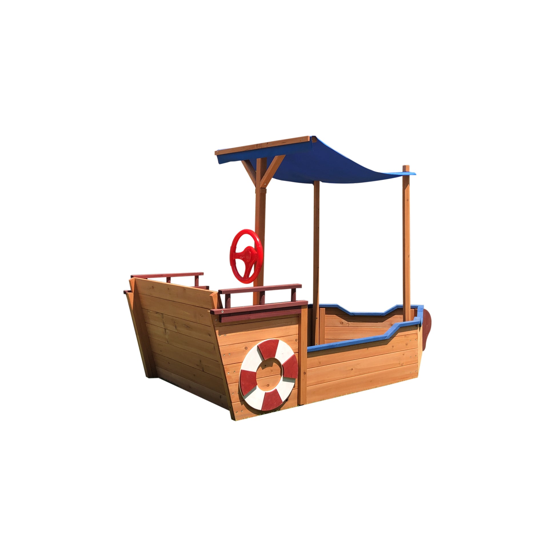 Outsunny Pirate Sandbox With Cover And Rudder, Wooden Sandbox With Storage Bench And Seat, Outdoor Toy For Kids Ages 3 8 Years Old Natural Wood 200 Lbs & Over American Design,Cute,Pastoral 5 To 8 Years Solid Wood Indoor & Outdoor Use