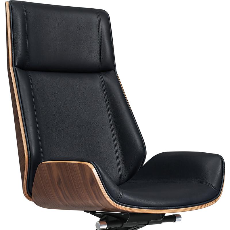 Office Chair Black Genuine Leather