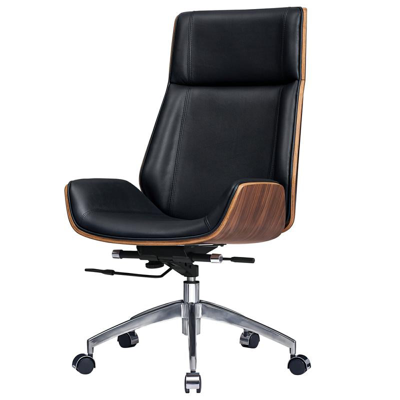 Office Chair Black Genuine Leather