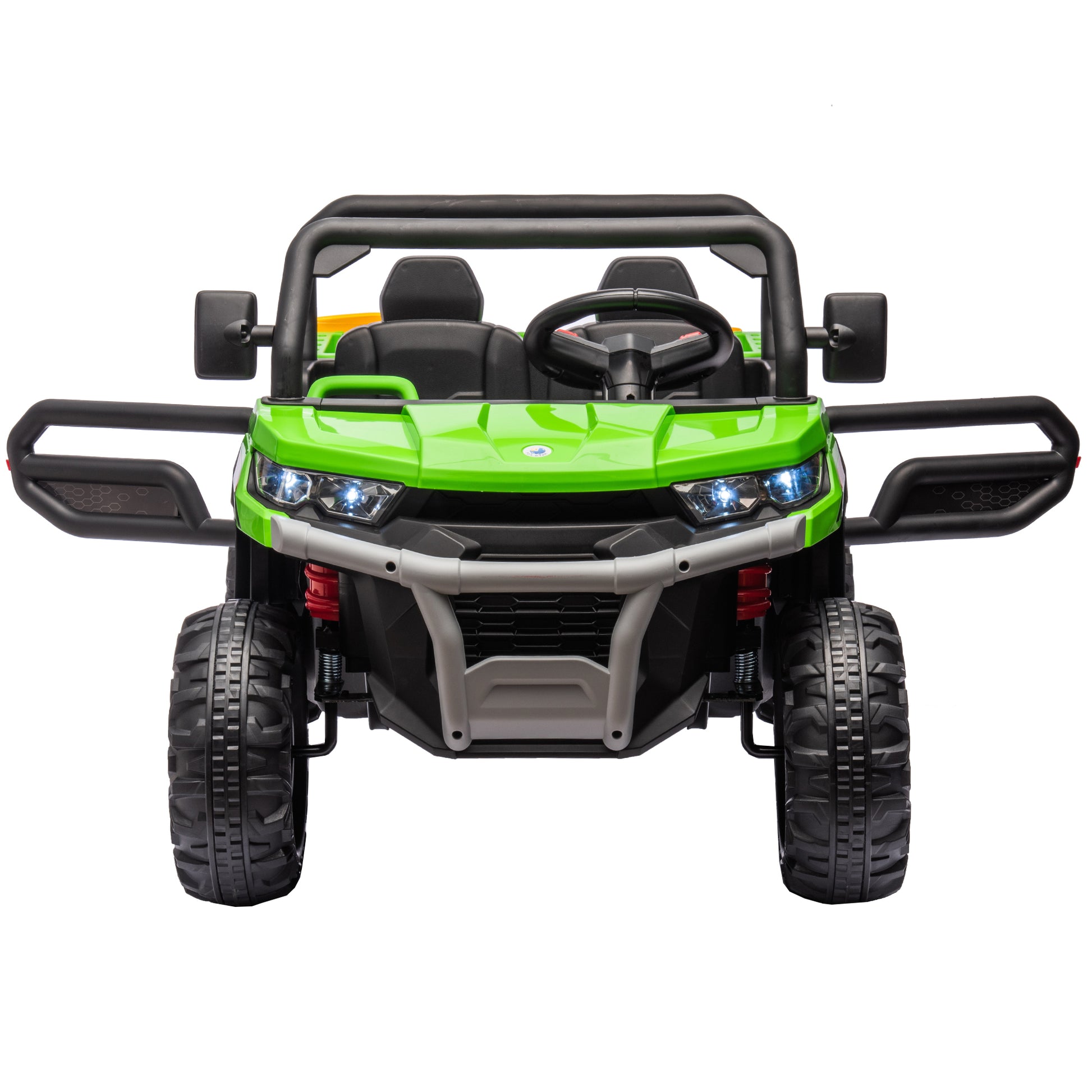 24V Ride On Truck 2 Seater Ride On Utv With 2X200W Motor Ride On Dump Truck With Dump Bed Shovel Ride On Car With Remote Control Electric Vehicle With Non Slip Tyre For Boys Girls Green Plastic