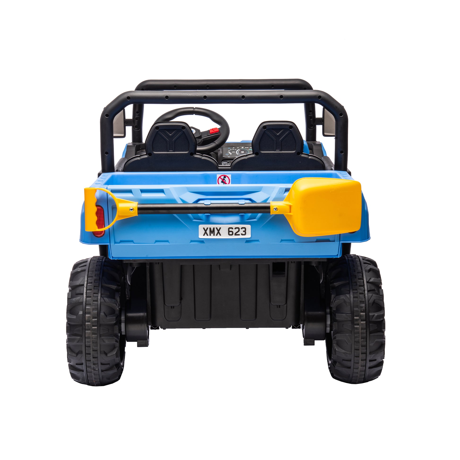 24V Ride On Truck 2 Seater Ride On Utv With 2X200W Motor Ride On Dump Truck With Dump Bed Shovel Ride On Car With Remote Control Electric Vehicle With Non Slip Tyre For Boys Girls Blue Plastic