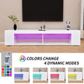 Led Tv Stand Modern Entertainment Center With Storage High Gloss Gaming Living Room Bedroom Tv Cabinet White Particle Board