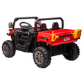 24V Ride On Truck 2 Seater Ride On Utv With 2X200W Motor Ride On Dump Truck With Dump Bed Shovel Ride On Car With Remote Control Electric Vehicle With Non Slip Tyre For Boys Girls Red Plastic