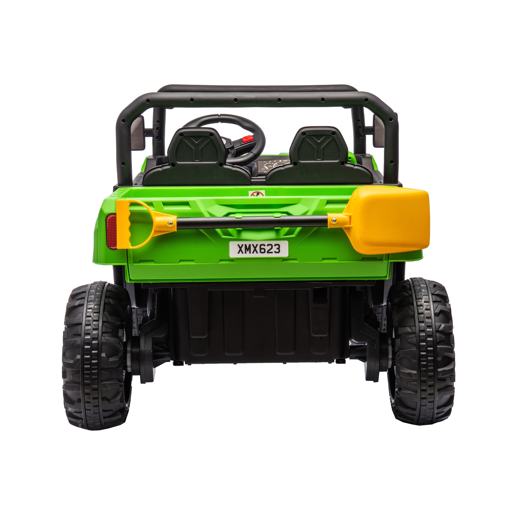 24V Ride On Truck 2 Seater Ride On Utv With 2X200W Motor Ride On Dump Truck With Dump Bed Shovel Ride On Car With Remote Control Electric Vehicle With Non Slip Tyre For Boys Girls Green Plastic