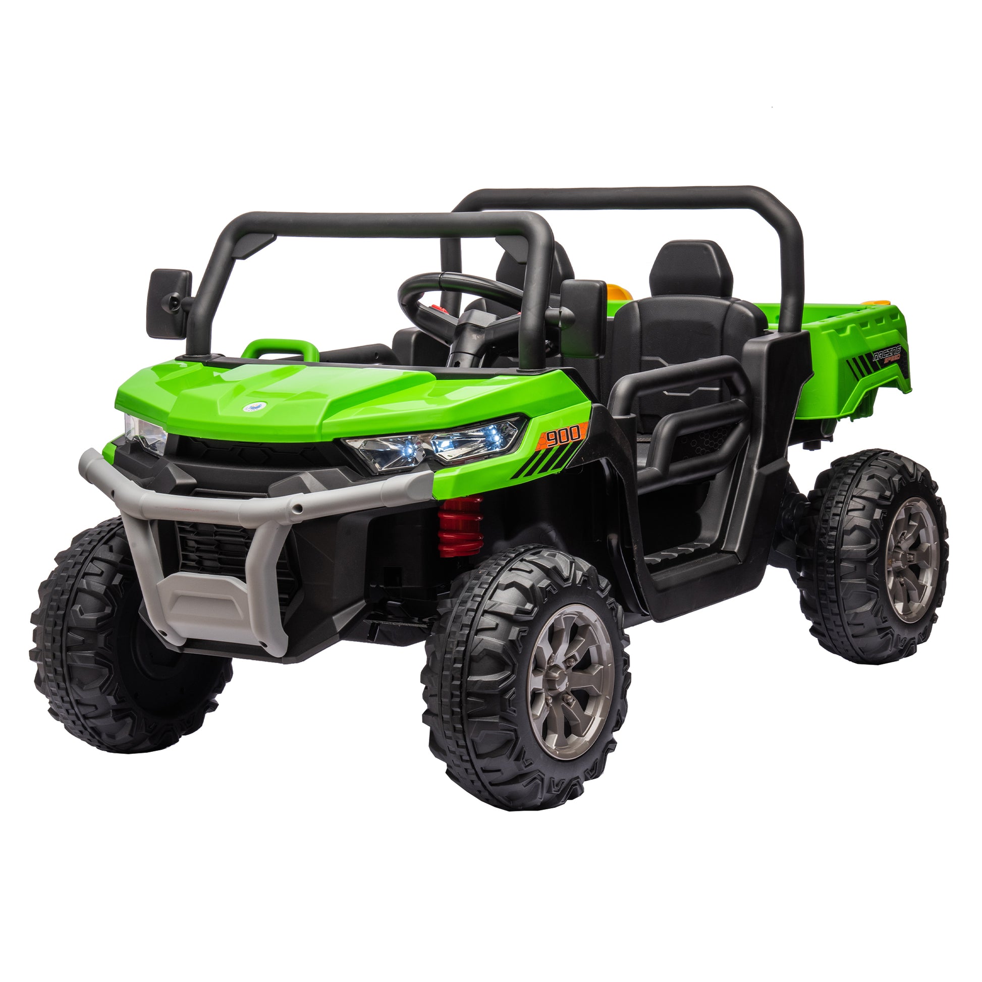 24V Ride On Truck 2 Seater Ride On Utv With 2X200W Motor Ride On Dump Truck With Dump Bed Shovel Ride On Car With Remote Control Electric Vehicle With Non Slip Tyre For Boys Girls Green Plastic