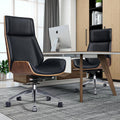 Office Chair Black Genuine Leather