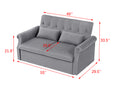 Artemax 55'' Modern Shiny Velvet Convertible Loveseat Sleeper Sofa Couch W 2 Lumbar Pillows, Adjustable Pull Out Bed And Removable Armrest For Nursery, Living Room, Apartment, Home Office Gray Foam Velvet