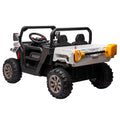 24V Ride On Truck 2 Seater Ride On Utv With 2X200W Motor Ride On Dump Truck With Dump Bed Shovel Ride On Car With Remote Control Electric Vehicle With Non Slip Tyre For Boys Girls White Plastic