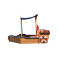 Outsunny Pirate Sandbox With Cover And Rudder, Wooden Sandbox With Storage Bench And Seat, Outdoor Toy For Kids Ages 3 8 Years Old Natural Wood 200 Lbs & Over American Design,Cute,Pastoral 5 To 8 Years Solid Wood Indoor & Outdoor Use