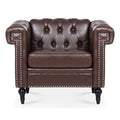1 Seater Sofa For Living Room Brown Pu Pu