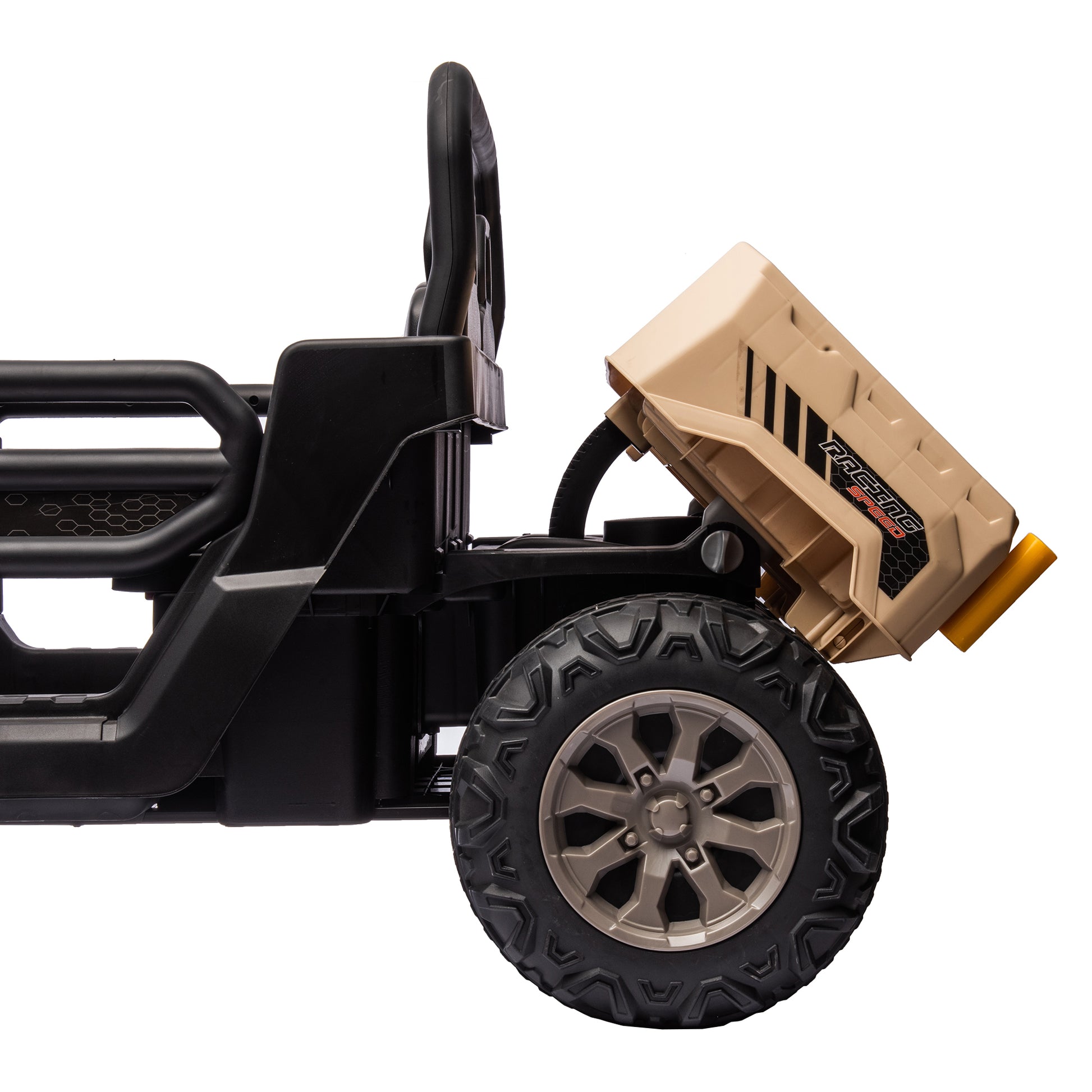 24V Ride On Truck 2 Seater Ride On Utv With 2X200W Motor Ride On Dump Truck With Dump Bed Shovel Ride On Car With Remote Control Electric Vehicle With Non Slip Tyre For Boys Girls Yellow Plastic