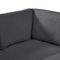 Sectional Modular Sofa With 2 Tossing Cushions And Solid Frame For Living Room Gray Polyester