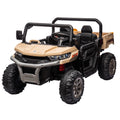 24V Ride On Truck 2 Seater Ride On Utv With 2X200W Motor Ride On Dump Truck With Dump Bed Shovel Ride On Car With Remote Control Electric Vehicle With Non Slip Tyre For Boys Girls Yellow Plastic