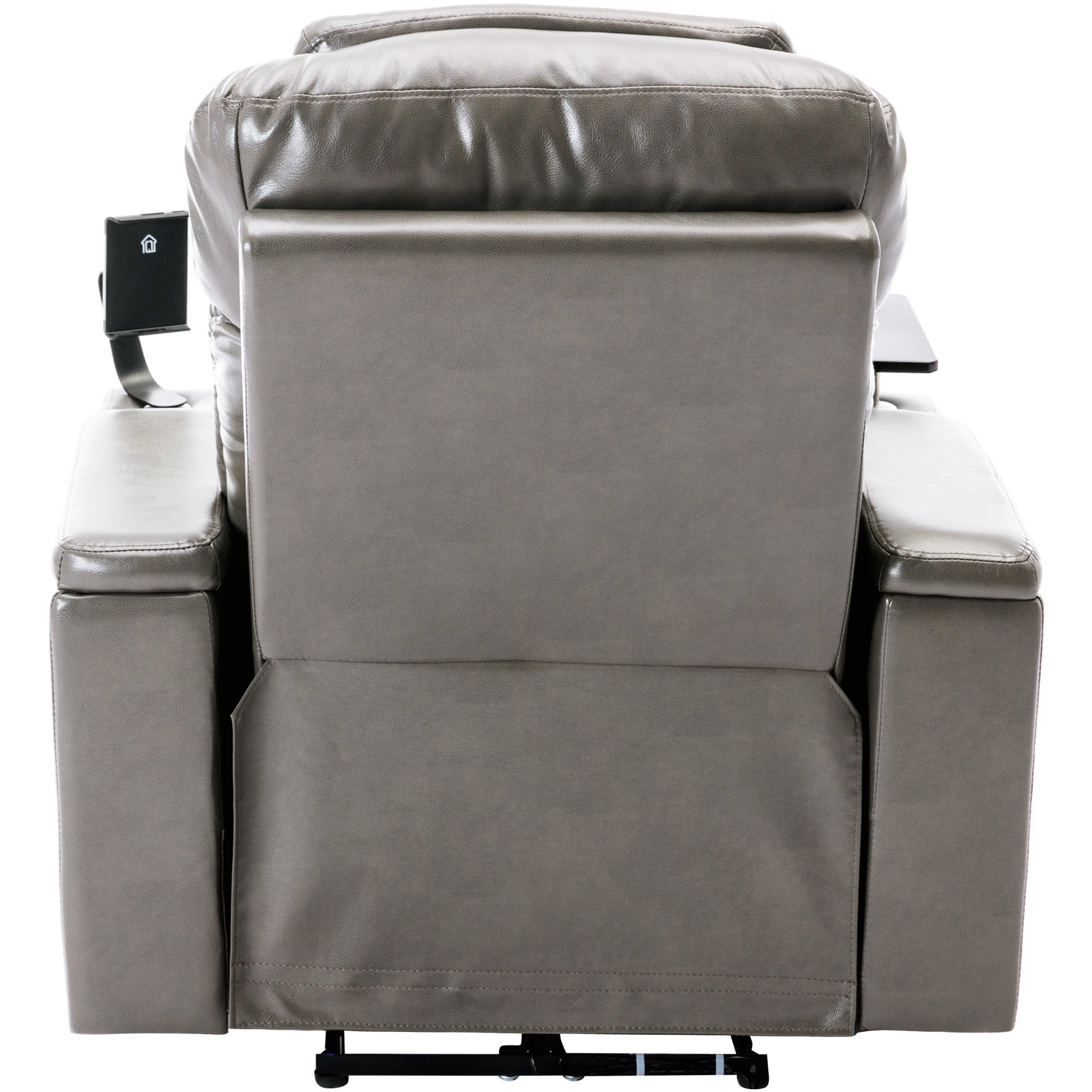 Power Motion Recliner With Usb Charging Port And Hidden Arm Storage, Home Theater Seating With Convenient Cup Holder Design ,And Stereo Grey Grey Foam Pu