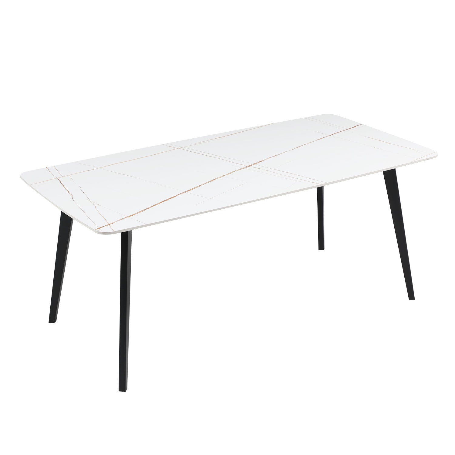 J3710 Porcelain Dining Table White 70" White Foam Ceramic