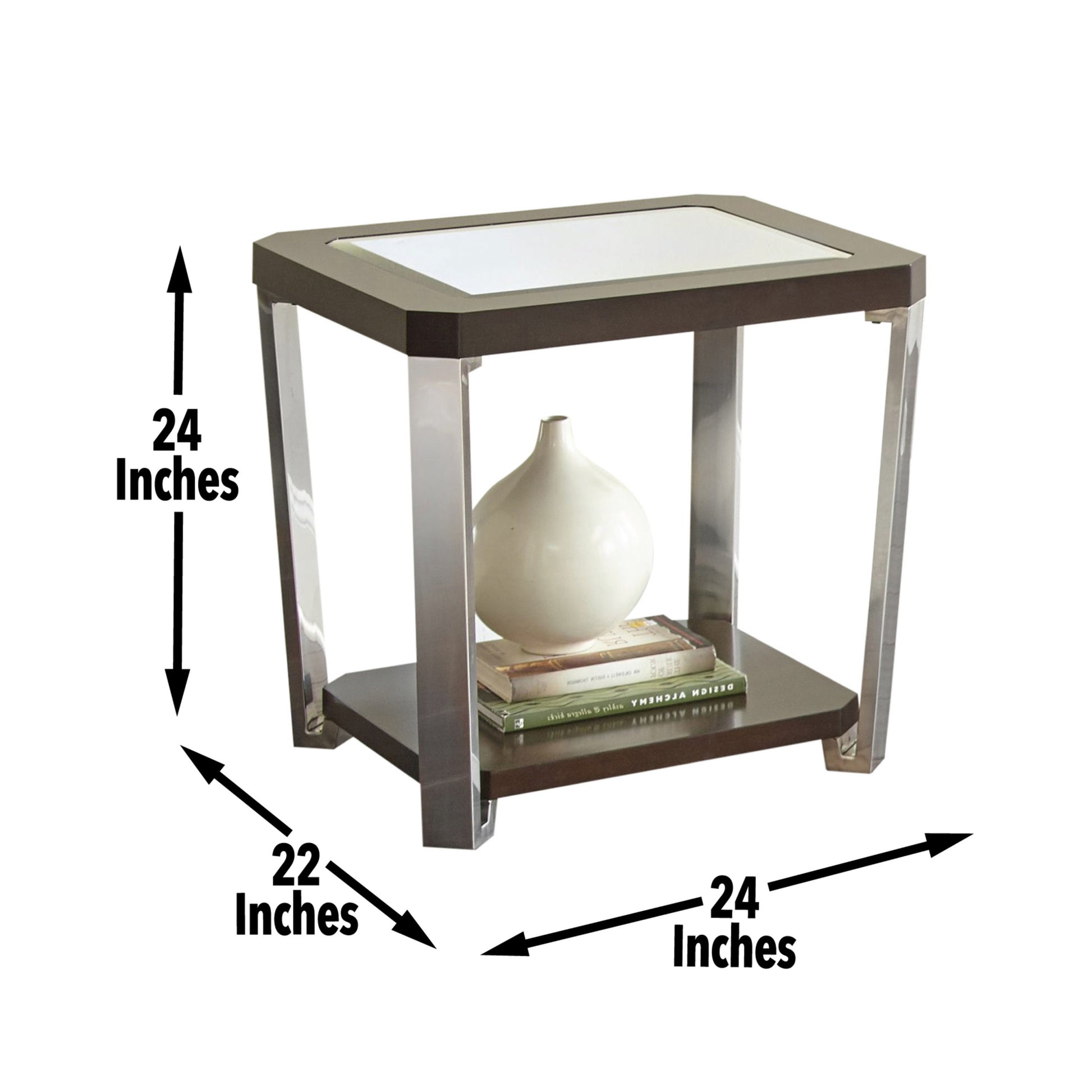 Truman End Table Espresso Solid Wood Mdf
