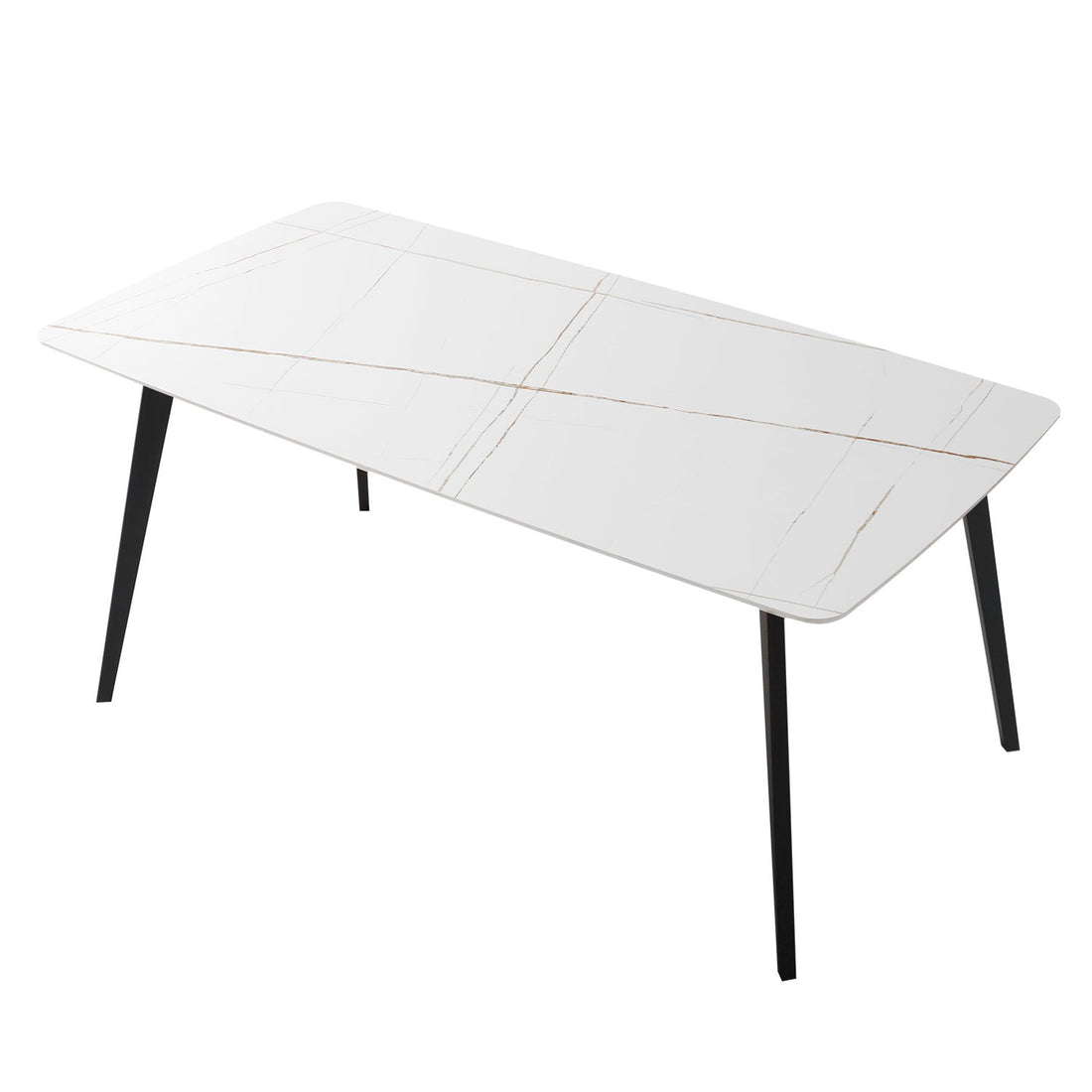 J3710 Porcelain Dining Table White 70" White Foam Ceramic