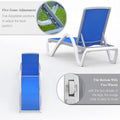 Patio Chaise Lounge Adjustable Aluminum Pool Lounge Chairs With Arm All Weather Pool Chairs For Outside,In Pool,Lawn Blue,1 Lounge Chair Blue Aluminium