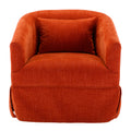 360 Degree Swivel Accent Armchair Linen Blend Orange Orange Foam Upholstered