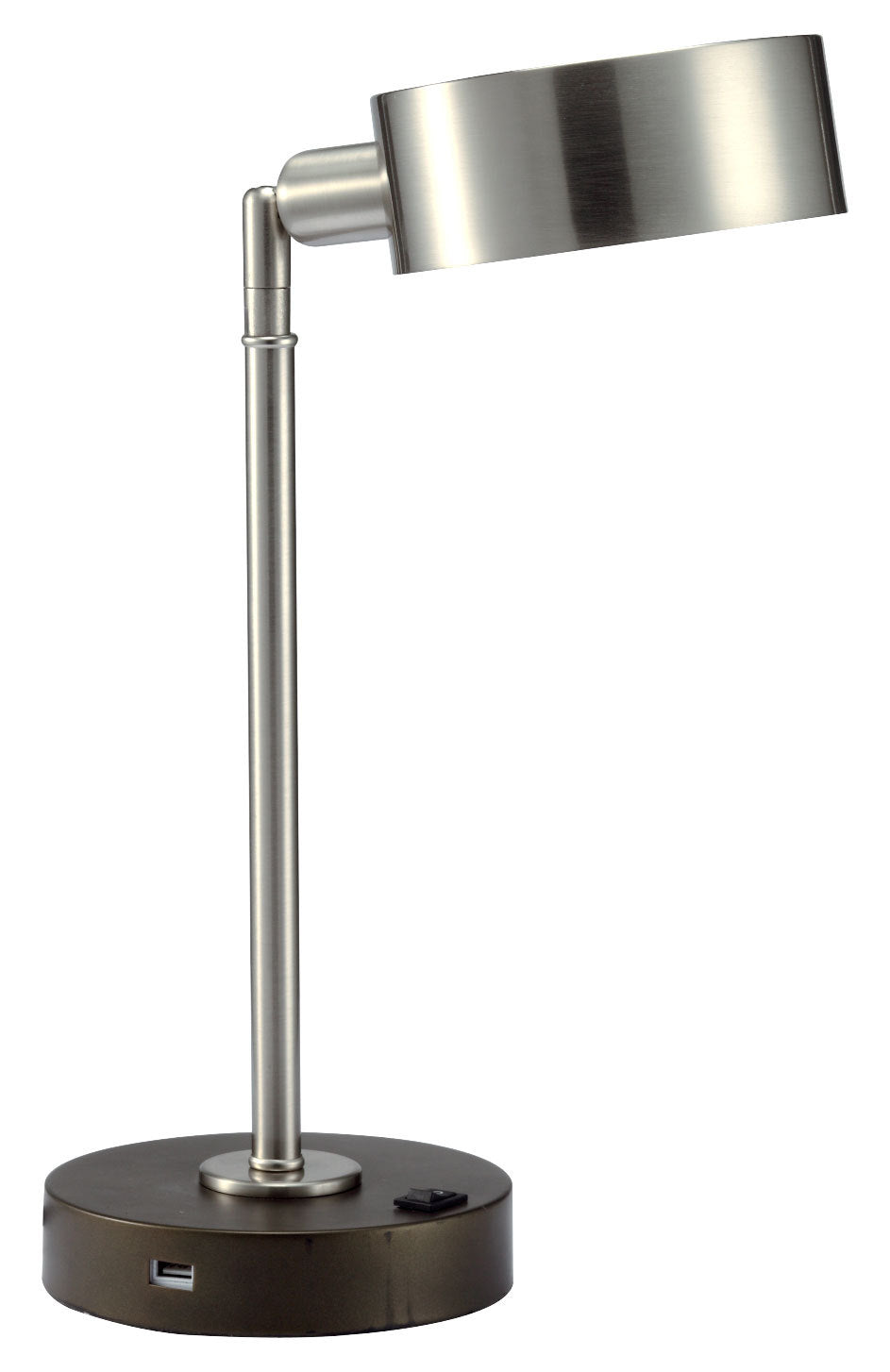 15" Led W Usb Port Desk Lamp 1Pc Ctn 0.37 3.33 Brushed Nickel Metal