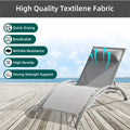 Pool Lounge Chairs Set Of 3, Adjustable Aluminum Outdoor Chaise Lounge Chairs With Metal Side Table, All Weather For Deck Lawn Poolside Backyard Grey,2 Lounge Chairs 1 Table Gray Aluminium