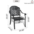 Cast Aluminum Patio Dining Chair 6Pcs With Black Frame And Cushions In Random Colors Yes Dining Set Black Rust Resistant Frame Water Resistant Cushion Garden & Outdoor Complete Patio Sets Aluminium