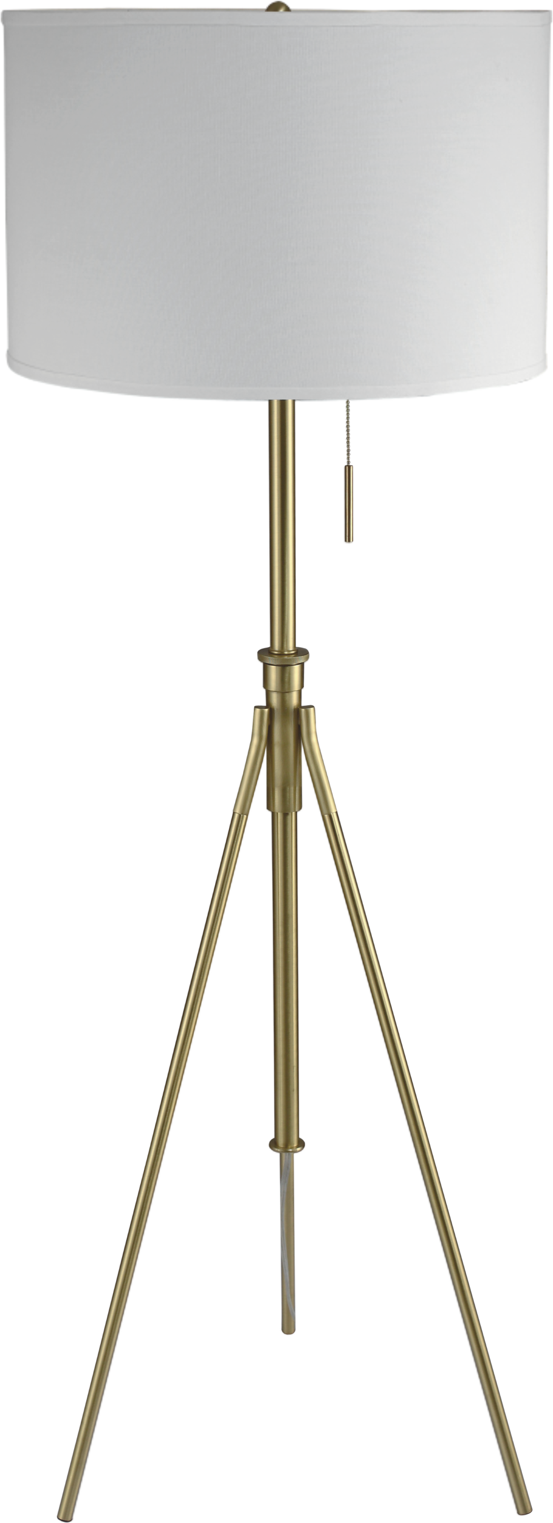 58" 72"H Adjustable Tripod Floor W Kd Shade 1Pcs Ctn 1.78 9.9 Brushed Gold Metal