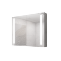 36 X 30 Inch Medicine Cabinet With Led Vanity Mirror, Anti Fog, Dimmable, Recessed Or Surface Mount, Aluminum 3000K 6000K Lighted Double Door Bathroom Cabinet With Touch Switch Mirror Included Bathroom Powder Coated 4 Silver 2 3 36 To 47 In 24 To 31 In