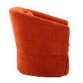 360 Degree Swivel Accent Armchair Linen Blend Orange Orange Foam Upholstered