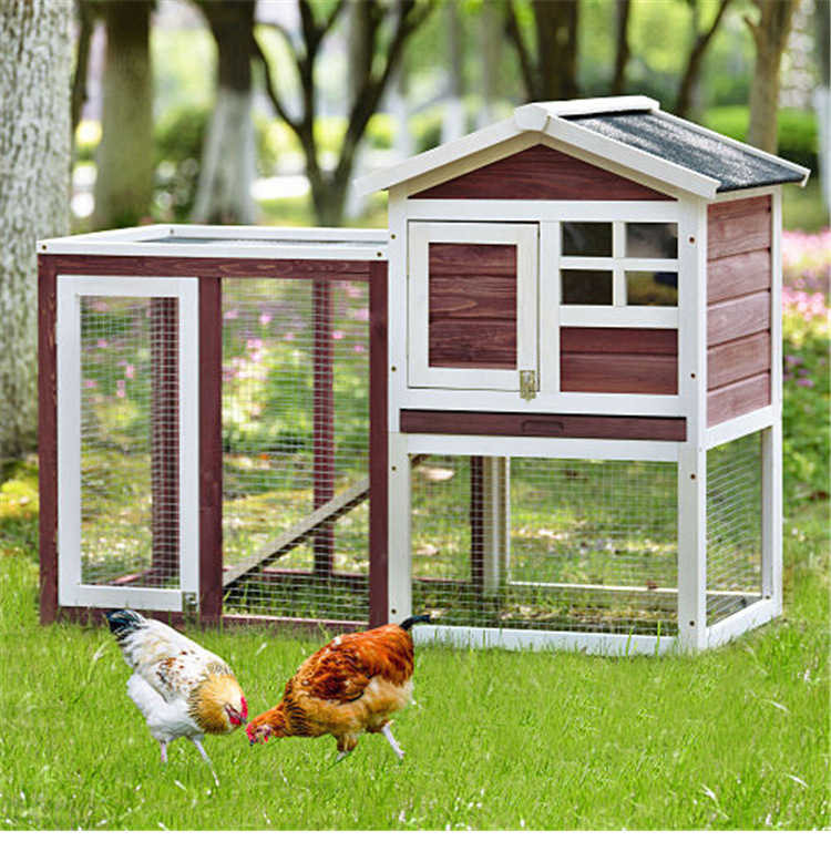 "Discount Treatment " Deluxe Wooden Chicken Coop Hen House Rabbit Wood Hutch Poultry Cage Habitat Wine Rde White Wine Red Solid Wood