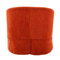 360 Degree Swivel Accent Armchair Linen Blend Orange Orange Foam Upholstered