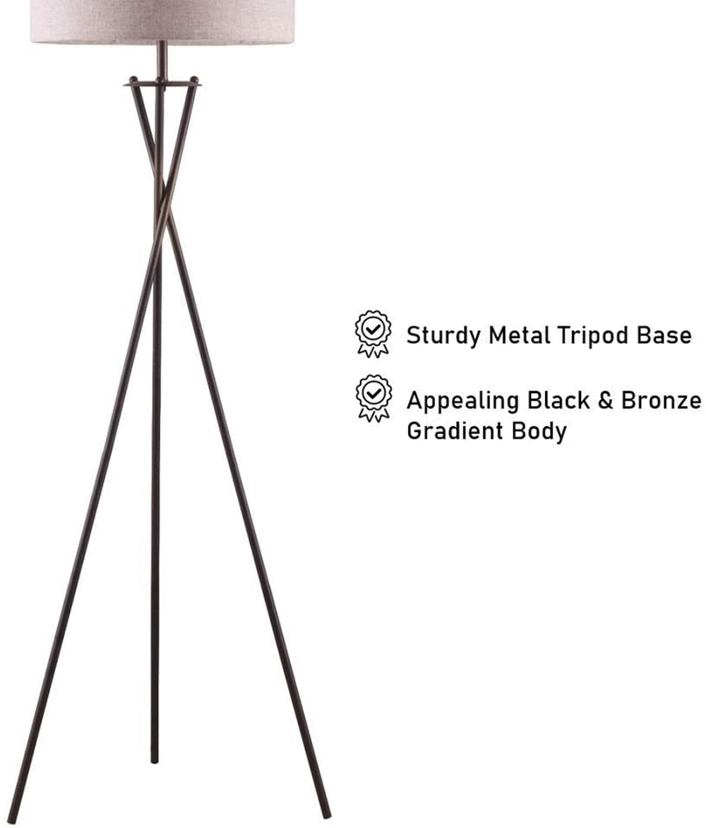 65" Crossed Tripod Floor Lamp 1.66 7.26 Bronze Metal