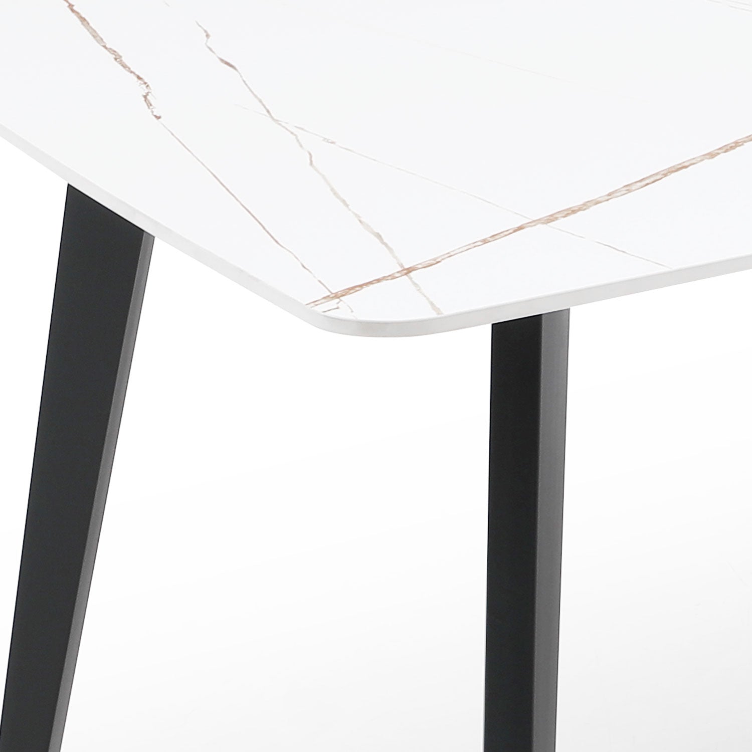 J3710 Porcelain Dining Table White 63'' White Foam Ceramic