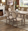 Transitional Rustic Oak And Beige Side Chairs Set Of 2 Chairs Dining Room Furniture Padded Fabric Seat Elegant Kitchen Dining Room Rustic Dining Room Transitional Dining Chairs Solid Wood