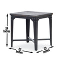 Rustic Industrial Lift Top End Table Highly Distressed Top And Base, Metal Structure Locking Casters, Functional Design Gray Solid Wood Mdf