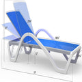 Patio Chaise Lounge Adjustable Aluminum Pool Lounge Chairs With Arm All Weather Pool Chairs For Outside,In Pool,Lawn Blue,1 Lounge Chair Blue Aluminium