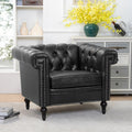 1 Seater Sofa For Living Room Black Pu