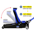 Hydraulic Low Profile And Steel Racing Floor Jack 3 Ton 6600 Lb Capacity, With Dual Piston Quick Lift Pump, Blue Lifting Range 3.3