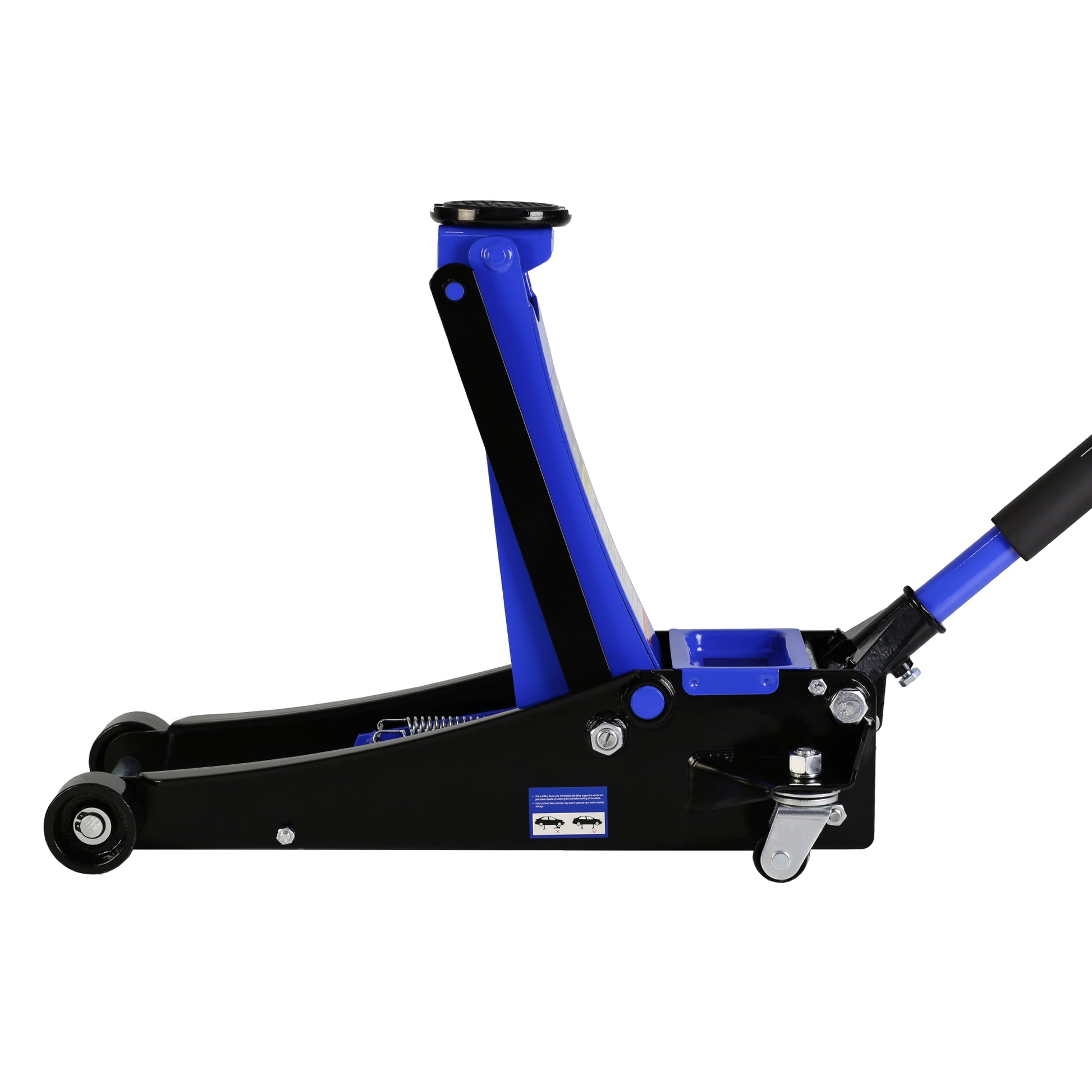 2.5 Ton Low Profile Floor Jack, Steel Racing Floor Jack With Dual Pistons Quick Lift Pump, Hydraulic Floor Jack Lifting Range 3.5" 19.5" Black Blue Steel