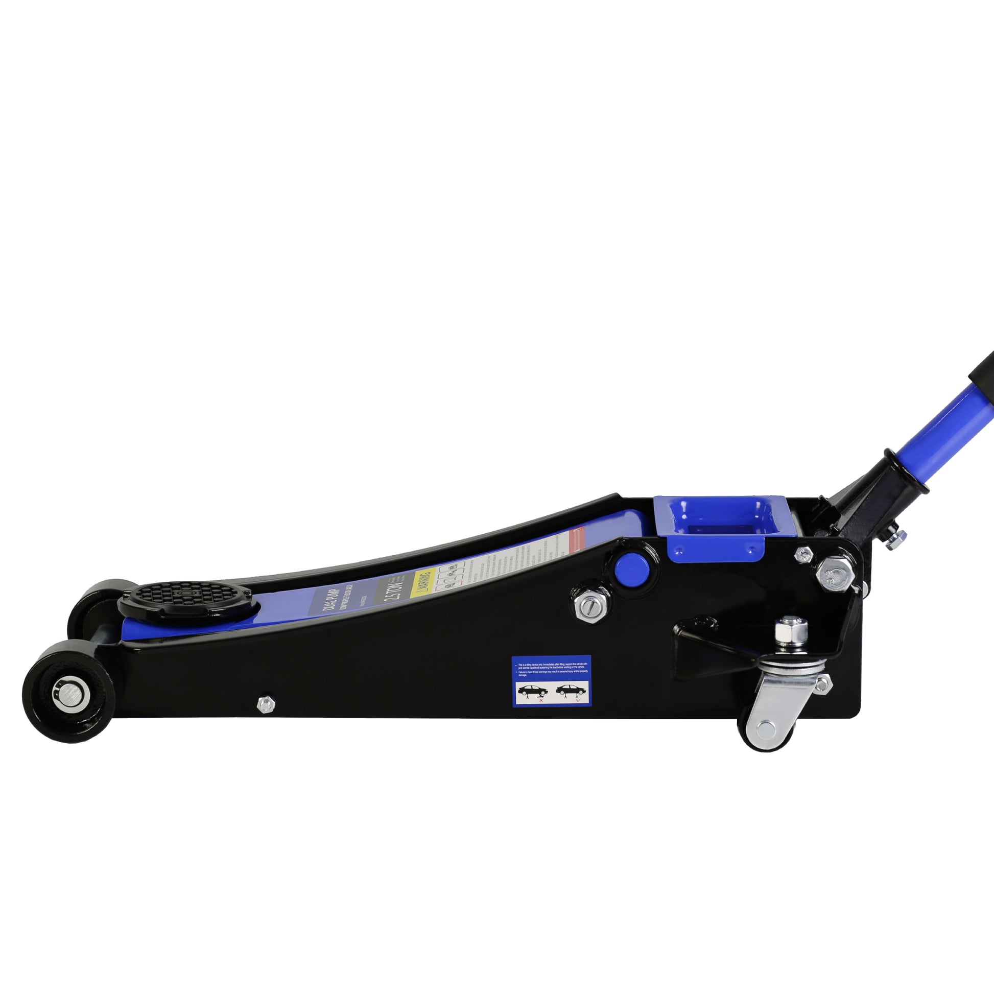 2.5 Ton Low Profile Floor Jack, Steel Racing Floor Jack With Dual Pistons Quick Lift Pump, Hydraulic Floor Jack Lifting Range 3.5" 19.5" Black Blue Steel