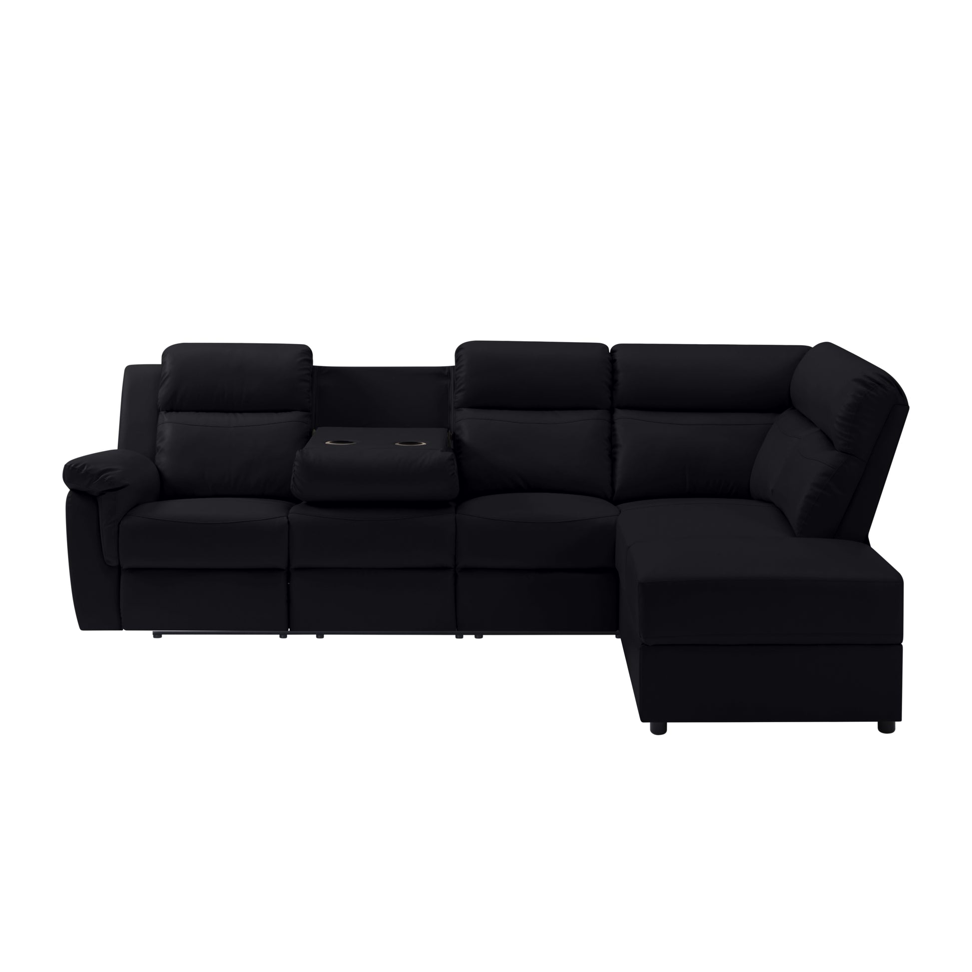 110.2'' Manual Reclining Sectional Sofa K2553S00002 Black Pu