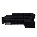 110.2'' Manual Reclining Sectional Sofa K2553S00002 Black Pu