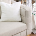 2052 Light Beige 2S Weave Sofa ,Contemporary Concept Sofa.Handcrafted Weave Sofa Beige Linen