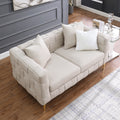 2052 Light Beige 2S Weave Sofa ,Contemporary Concept Sofa.Handcrafted Weave Sofa Beige Linen