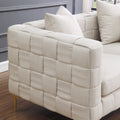 2052 Light Beige 2S Weave Sofa ,Contemporary Concept Sofa.Handcrafted Weave Sofa Beige Linen