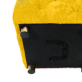 Yellow Modern Velvet Upholstered Ottoman, Exquisite Small End Table, Soft Foot Stool,Dressing Makeup Chair, Comfortable Seat For Living Room, Bedroom, Entrance Yellow Velvet